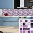 thumbnail image 2 of GQDIN 10 Sheets 3.94"x3.94" Purple 3D Mosaic Vinyl Backsplash Tiles, Self-Adhesive Peel and Stick Subway Tile Stickers Stick on Wall Tiles for Kitchen Bathroom Decor, 2 of 3