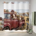 thumbnail image 6 of No Hook Shower Curtain with Built-in Rings - Rustic Farmhouse Themed Washable Waterproof Fabric Bathroom Curtains for Hotel,Rentals, 66 X 72 Inch Long ,, 6 of 9