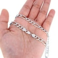 thumbnail image 4 of Nuragold 10k Real White Gold Solid Figaro Link 6.5mm Chain Necklace (20"-30") Italian Jewelry for Men, 4 of 9