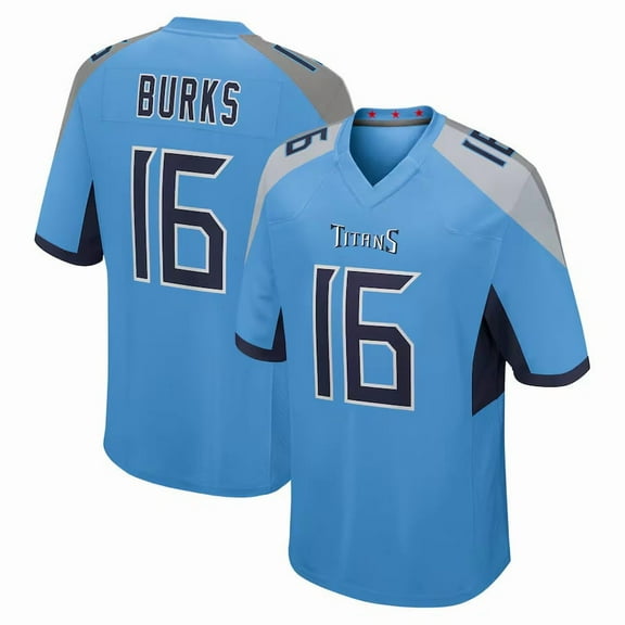 Men's Tennessee Burks 16 Light Blue Sports Player Game Stitched Name Number T-Shirts, Small