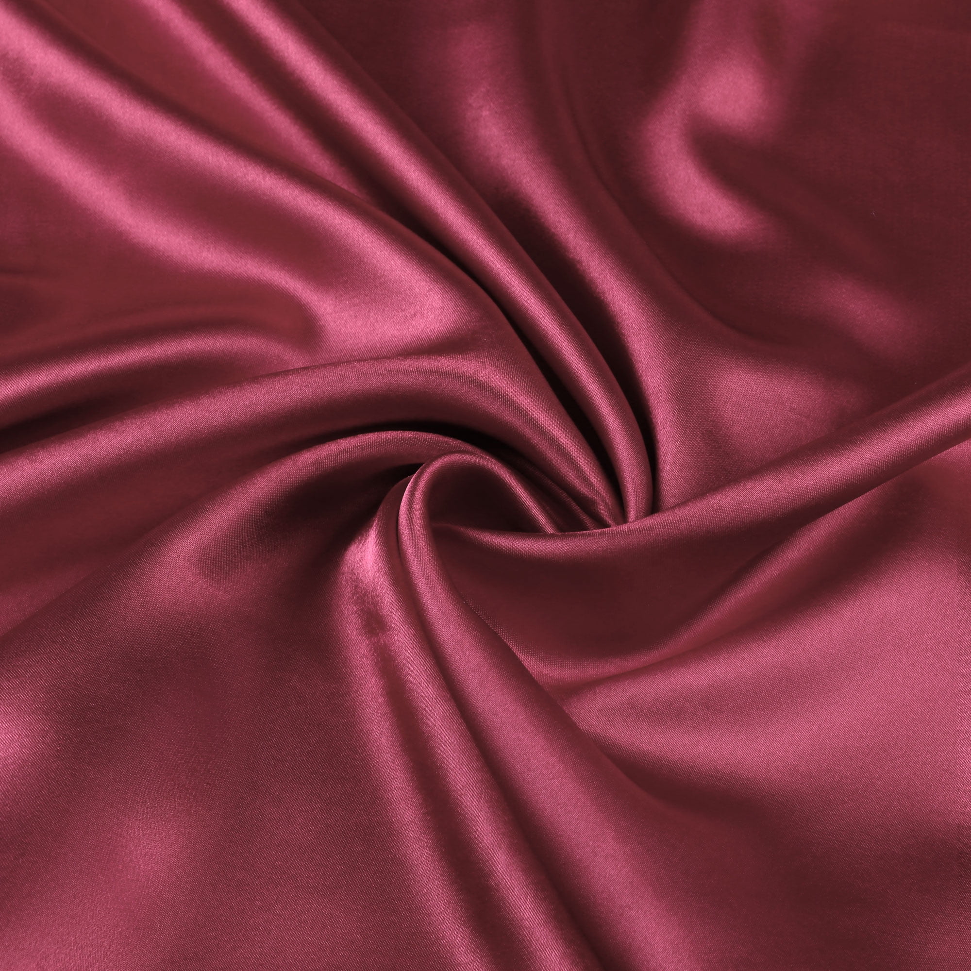 Unique Bargains Satin Set of 2 Zipper Closure Pillowcases Burgundy 20"x30"