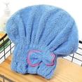 thumbnail image 3 of Toalla de microfibra para secar el cabello rizado, de secado rápido, tipo turbante, color azul coral, talla única., 3 of 5