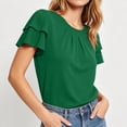 thumbnail image 4 of Favoffer Women's Round Neck Short Sleeve Solid Color Casual Top, 4 of 8