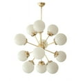 thumbnail image 2 of 12 Light Small Globe Mid Century Brass Sputnik chandelier light Fixture, 2 of 8