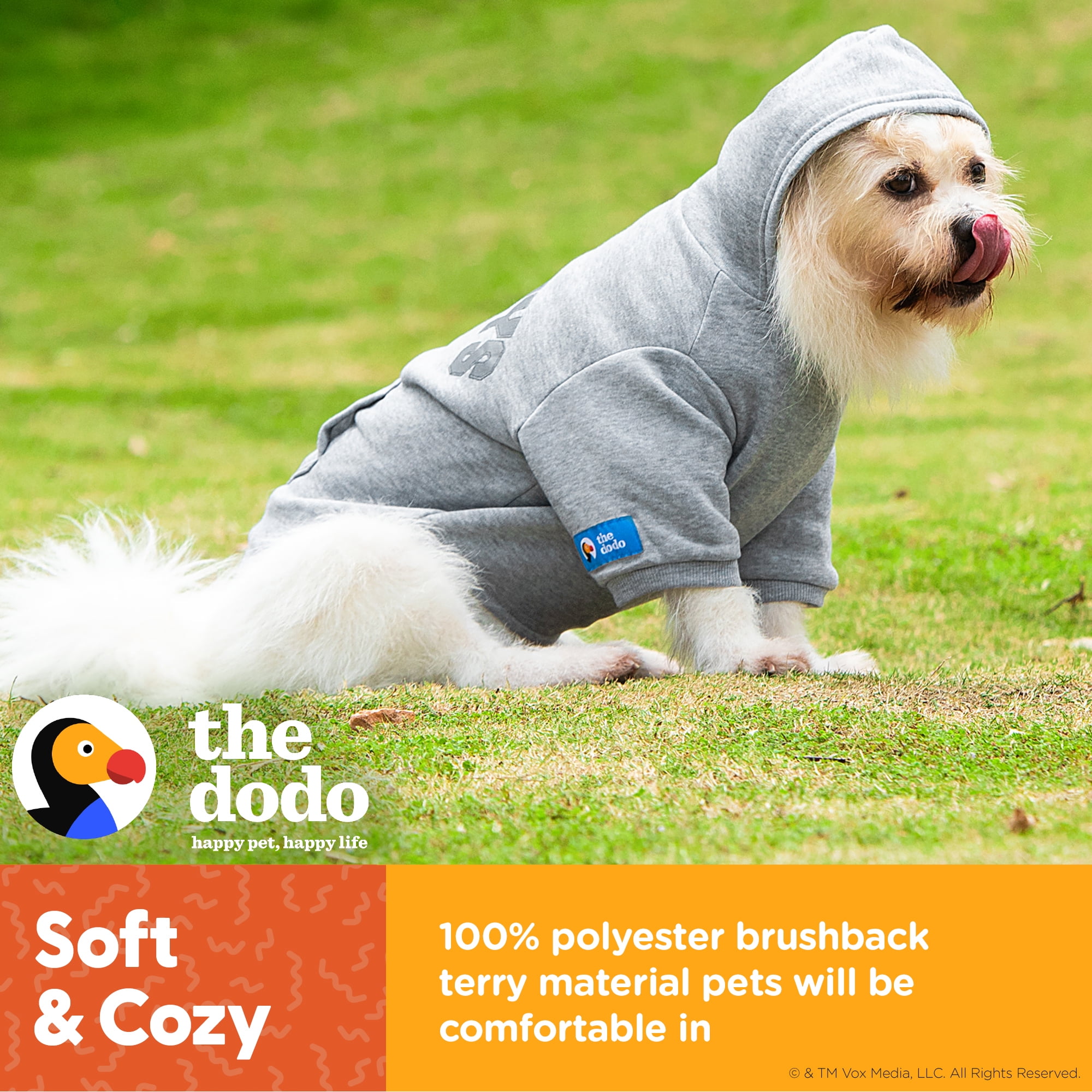 The Dodo Heather Gray Sundays Dog Hoodie LARGE