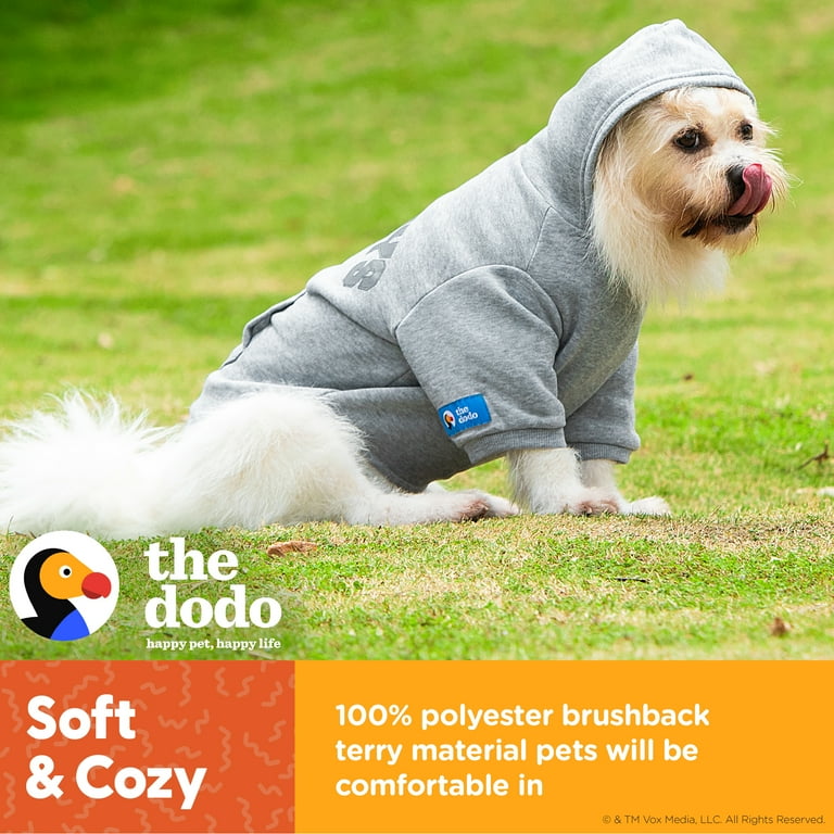 The Dodo Heather Gray Sundays Dog Hoodie MEDIUM