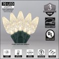 thumbnail image 3 of Wintergreen Lighting C6 Warm White Christmas Lights LED String Lights, Set of 70 Lights on Green Wire, 24 Ft - Indoor/Outdoor Lighting, 3 of 8