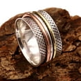 thumbnail image 2 of JewelsTrezoro Sterling Silver 925 Spinner Ring Meditation Ring Men Women Handmade Ring All Sizes Gift Item Jewelry TSR11A (US-16), 2 of 5