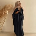 thumbnail image 1 of WILLBEST Robe pour Femmes Robe Longue à Manches Chauve-Souris Grande Taille Couleur Unie Robe Abaya, 1 of 3