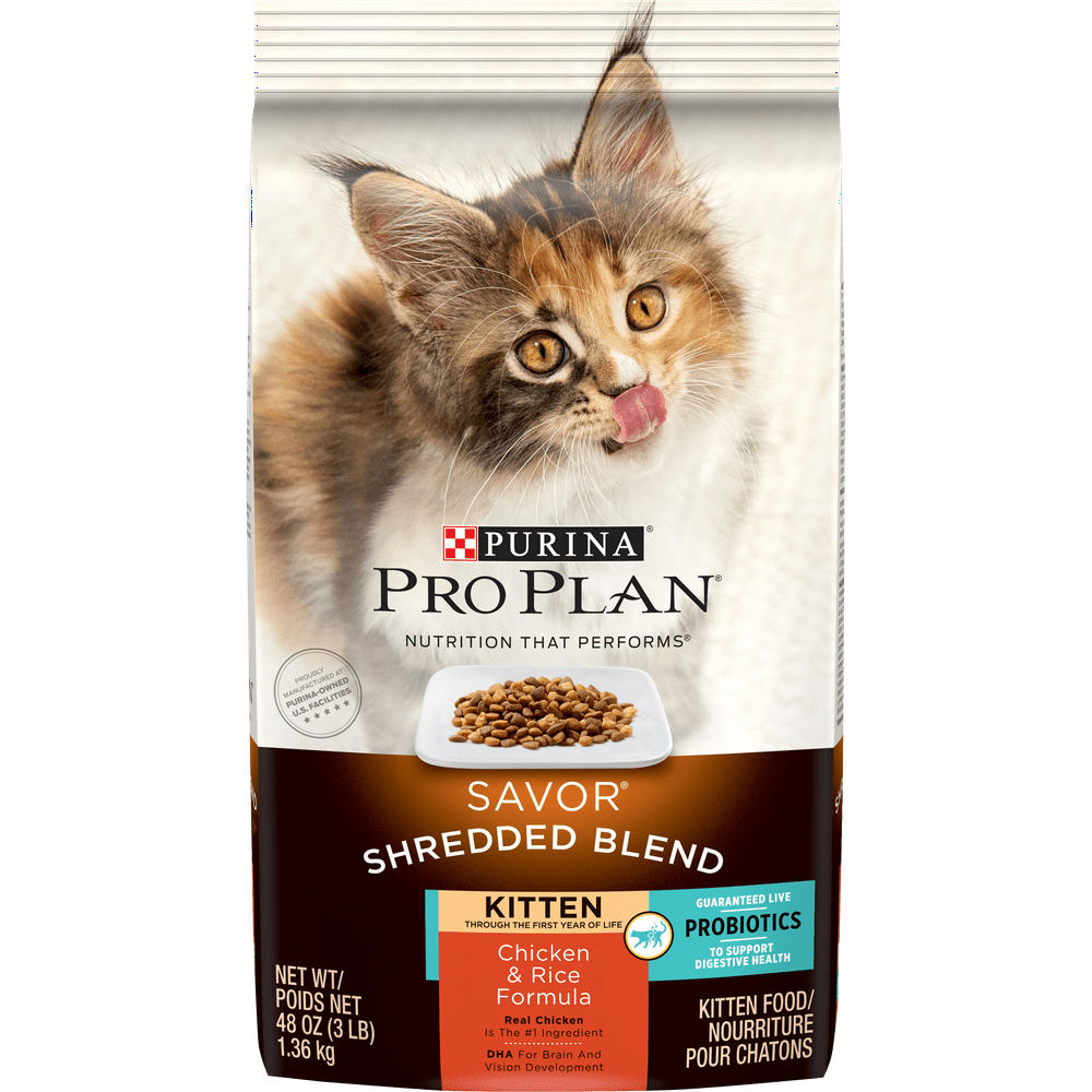 Purina Pro Plan Probiotics Dry Kitten Food, SAVOR Shredded Blend Kitten