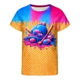 thumbnail image 4 of Girls Shirts Short Sleeve Playful Baseball Graphic Print Casual Crew Neck Tee for Toddler Youth Kids Hot Pink 3 Years-4 Years, 4 of 4