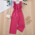 thumbnail image 2 of JTieacloth Girls Sleeveless Ruffle Trim Romper Jumpsuit With Button Front And Long Pants For Toddler Baby,Girls Jumpsuits Rompers Sizes 11-12 Years, 2 of 6
