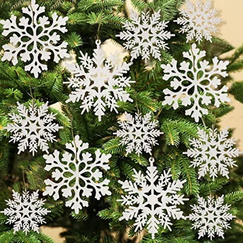 36 Pack Plastic White Snowflake Ornaments Christmas Winter Decorations,  Hanging Snowflake Decor - Holiday Ornaments, Facebook Marketplace