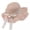 Pink, variant on Women’s Floral Lace Streamer Tulip 3D Floral Wavy Wide Brim Vacation Straw Hat with Hollow Woven Cut for Lawn Picnics Beige