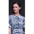 thumbnail image 2 of Bimba Rayon Wave Shibori Smocked Waist Printed Gown Maxi Side Slit LadiesÂ&nbsp;Dress-XSmall, 2 of 6