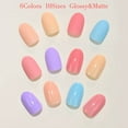 thumbnail image 6 of 288PCS Almond Press on Nails Set, 6 Colors Glossy & Matte False Nails, Full Cover Reusable Wearable Nail Art Tips for Women Girls, Soft Gel Fake Nails for DIY Manicure, 6 of 11