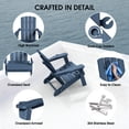 thumbnail image 3 of SUUNYN Folding Adirondack Chair Set of 2, HDPE Fire Pit Chairs, Navy, 3 of 9