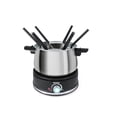 thumbnail image 1 of Juego de fondue eléctrica Swissmar Arolla de acero inoxidable de 10 piezas: ideal para queso, caramelo, chocolate, aceite, caldo y más. Ideal para bodas y inauguraciones. Capacidad: 2 l., 1 of 4