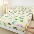 thumbnail image 3 of Homewish Cute Jungle Dino Boy Girl 4pcs Bed Sheets,Cartoon Wildlife King Sheets,Woodland Animal Dinosaur Super Cozy Sheet Set,Luxury Bedroom Decor, 3 of 7