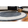 thumbnail image 4 of Jill Zarin’s Uptown Round Abstract Modern Area Rugs, Navy, 4 of 8