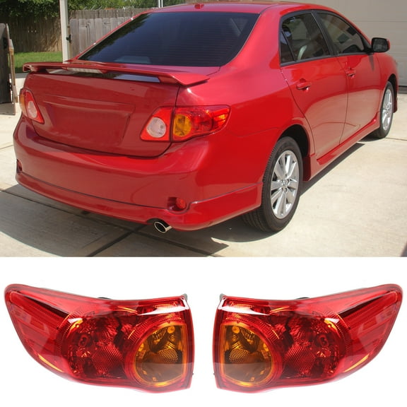 Driver and Passenger Side Rear Tail light Tail Lamp Assembly Replacement for 2009 2010 Toyota Corolla 8155002460 8156002460 TO2800175 TO2801175