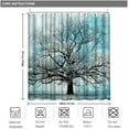 thumbnail image 6 of Turquoise Tree Silhouette Shower Curtain - 72x72inch Waterproof Fabric Modern Bathroom Decor Unique Tree Print Includes Hooks, 6 of 6