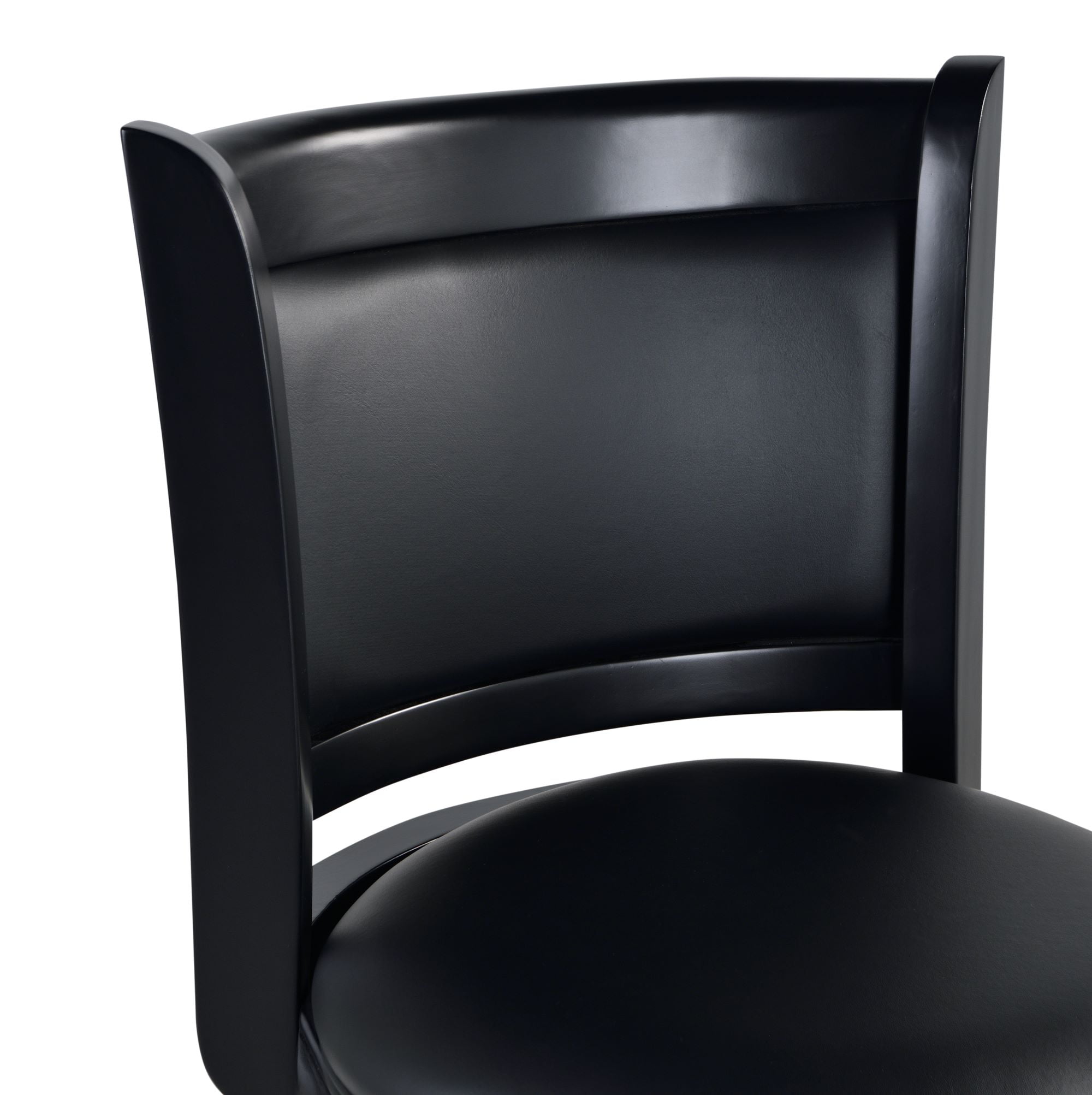 Boraam Augusta 34-inch Bar Height High Back Swivel Wood Bar Stool, Black Finish