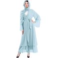 thumbnail image 4 of Abayas Robe Musulmane pour Femmes à Manches Longues Abaya Islamique Aïd Dubaï Caftan Robes Moyen-Orient Robe de Prière Robe en Mousseline, 4 of 7