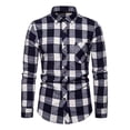 thumbnail image 2 of Camisa Manga Larga Cuadros Para Hombre Moda Slim Fit, 2 of 4