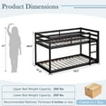 thumbnail image 4 of Twin Over Twin Floor Bunk Bed, UHOMEPRO Solid Wood Low Bunk Bed with Safety Rail, Ladder, Heavy Duty Bunk Beds, Space-Saving Bedroom Dorm Furniture, Espresso, 4 of 13
