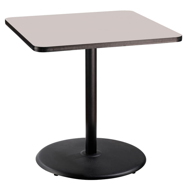 Pemberly Row Cafe Table 36"H Particleboard Black Frame Gray Top