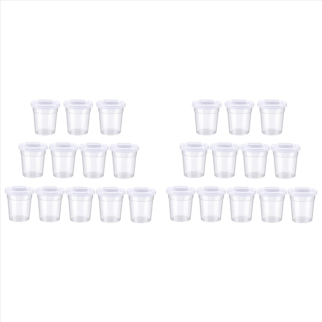 Paquete de 24 Vasos de Pintura con Tapa Sin Derrames, Vasos de Pintura A Prueba de Derrames, Vasos de Pintura Reutilizables con Tapas para Niños, Escuela, Aula