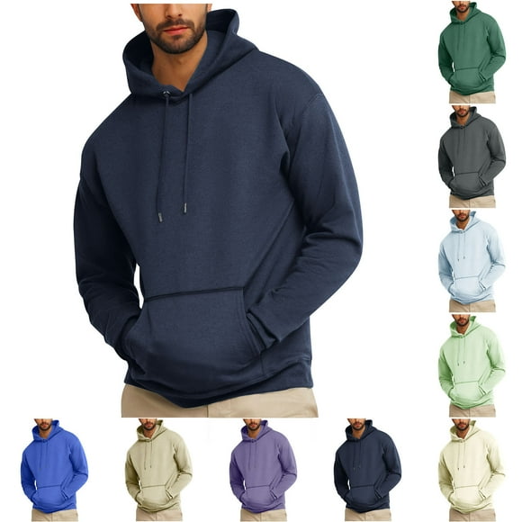 FNFYFH Clearance Mens Hoodies & Sweatshirts Heavyweight Pullover Long Sleeve Workout Sweat Shirts Fall Comfort Hoodie Streetwear Sky Blue,XXL