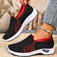 thumbnail image 4 of Domuza Womens Orthopedic Shoes Wide Width Dressy Comfortable Walking Shoes Woven Soft Breathable Running Sneakers Casual Lightweight Outdoor Footwear Ladies Slip On Sneaker Black 7.5（EU-39）, 4 of 5