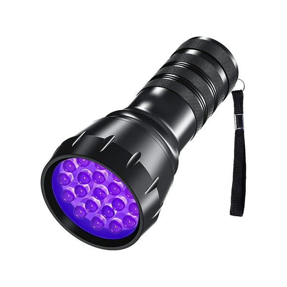 Black Light Uv Flashlight, 21 Leds 395Nm Uv Blacklight, Dogs Urine Detector, Handheld Uv Flashlight For Dry Stains And Scorpion Hunting,Black