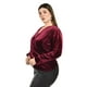 thumbnail image 2 of Blusa de terciopelo cruzada Roman Fashion /Tallas Extras, 734 (Vino) vino 42, 2 of 6