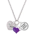 thumbnail image 1 of Delight Jewelry Silvertone Big Sister Rock on AB Crystal Heart - Purple Heart Nurse Strong Zoe Necklace, 1 of 4