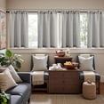 thumbnail image 3 of Striped Linen Kitchen Curtains 36 Inches Tier Curtains Farmhouse Modern Cafe Style Small Window Treatments Airy Light Filtering Rod Pocket for Living Room Bathroom 2 Panels Charcoal Grey, 3 of 6