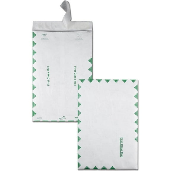 Quality Park Survivor Tyvek First Class Envelopes - First Class Mail - 10"W x 15" L- 14 lb - Peel & Seal - Tyvek - White