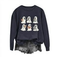 thumbnail image 2 of EGNMCR Chandails en Molleton à Capuche pour Femmes, Chandails en Molleton pour Femmes, Mode Féminine Automne Hiver Lunettes d'Halloween Imprimé Fille Décontracté Sports Col Rond Survêtements Manches Longues Blouse pour Femmes, 2 of 5