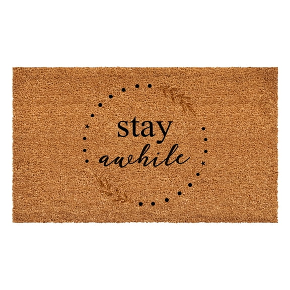 Calloway Mills 108722448 Stay A While Wreath Doormat, 24" x 48"