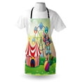 thumbnail image 3 of Circus Apron Illustration of a Clown Balancing Above an Inflatable Ball at the Carnival Print, Unisex Kitchen Bib Apron with Adjustable Neck for Cooking Baking Gardening, Multicolor, by Ambesonne, 3 of 3