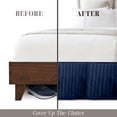 thumbnail image 3 of Elegant Comfort® Luxury 1500 Series Wrinkle Resistant Egyptian Weave Quality STRIPE Bed Skirt / Dust Ruffle - Pleated Tailored 14inch Drop, Twin, Navy Blue, 3 of 5