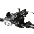 thumbnail image 1 of Soporte para teléfono 4 en 1 para faros delanteros de bicicleta de montaña, recargable por USB (negro), 1 of 4