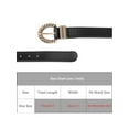 thumbnail image 4 of INSPIRE CHIC Women Gold Buckle Vintage Belts, 1.1" Width Classic Faux Leather Waistband for Jeans Pants Dresses 43.3x1.1"(LxW) Black, 4 of 6