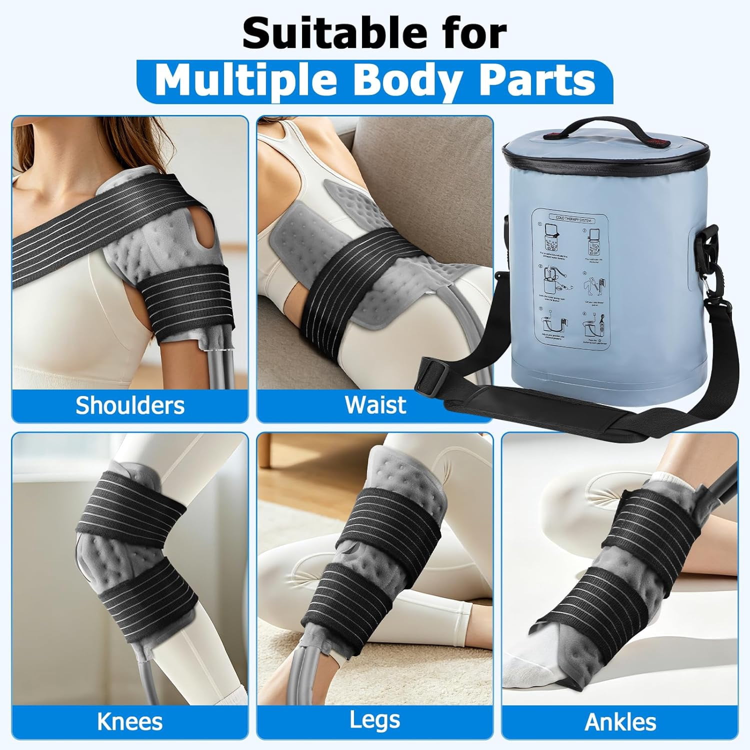 Cold Therapy Machine with Programmable Timer, Portable Knee Ice Machine for Knee After Surgery, Knee Replacement Recovery System, Cryotherapy Pain Relief w/Compression Pad