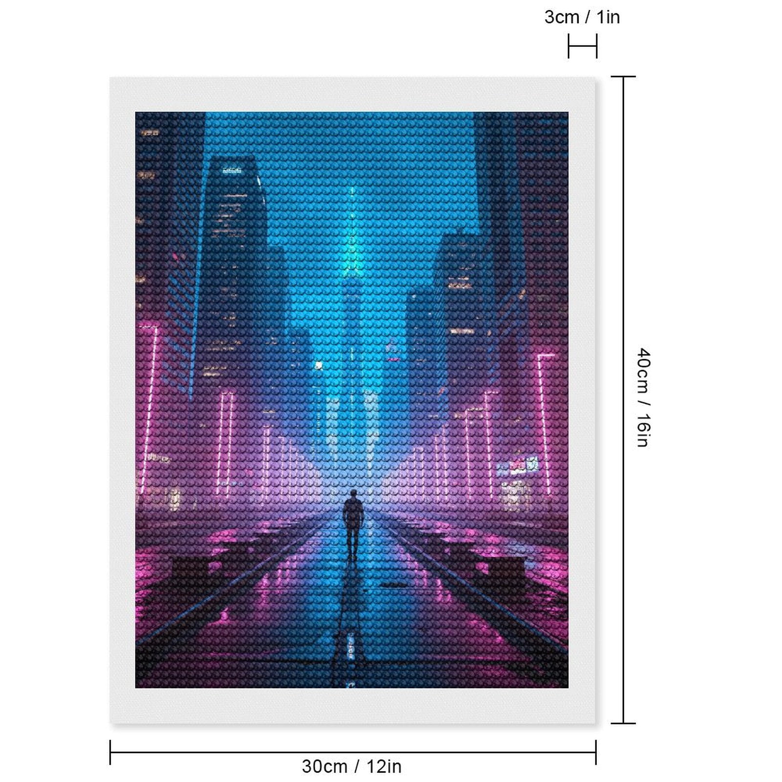 Diamond Art Kits for Adults, Neon Cityscape Night Walk 5D Diamond Painting Kits for Adults Beginners, DIY Full Drill Diamond Painting, Gem Art and Crafts 12x16