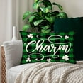 thumbnail image 2 of St Patrick‘s Day Lucky Charm Clover Pillow Cover Green Black Buffalo Plaid Check Shamrocks Home Spring Holiday Farmhouse Decorative Throw Lumbar Pillow Covers 12x20 Inch Cushion Case, 2 of 6