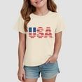 thumbnail image 2 of TOWED22 4th of July T-Shirt Toddler Boy Girl Fourth Star American Flag USA Patriotic Memorial Day Shirt Kid Independence Tee Top（Beige,11-12 Y）, 2 of 4
