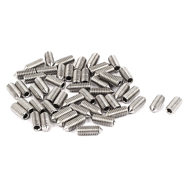 Tornillos de cabeza hexagonal con punta cónica de acero inoxidable M4x10mm 50 piezas
